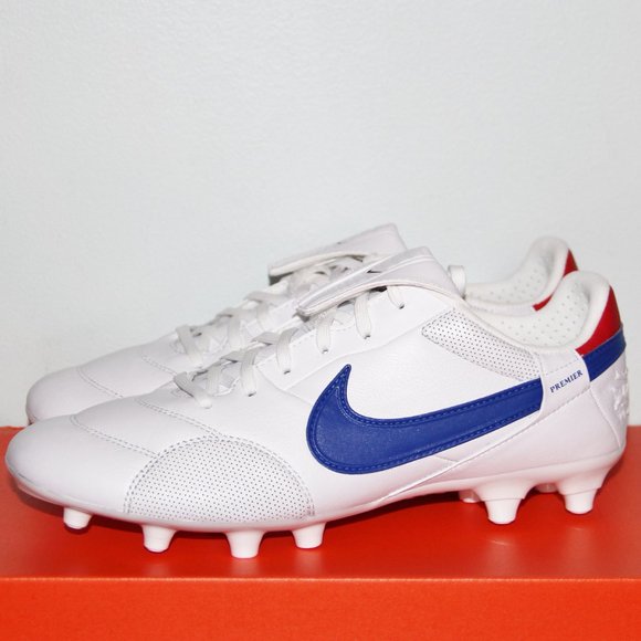 Nike Premier III FG Soccer Cleats Mens 7 7.5 8 White Royal Blue Red main image 3